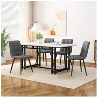 Flieks Essgruppe, (Set, 5-tlg), Esstisch mit 4 Stühlen Set Esszimmer Sitzgruppe, Metallbeine