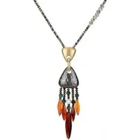 Ella Jonte Lange Kette, handgefertigt, Boho Ibiza mit dekorativem Anhänger & Quaste