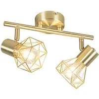 Qazqa LED Aufbaustrahler Mosh, ohne Leuchtmittel, Warmweiß, QAZQA Aufbau­spot, e14, Messing, Stahl, Modern