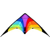 Wolkenstürmer Kite Ready to Fly Lenkdrachen Set für Kinder & Anfänger, (Bunter Lenkdrache für Kinder mit Tasche und Flugleinen, 1-tlg), Fancy Kinderdrachen Regenbogen 130 cm - Ready to Fly