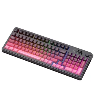 AULA S99 Pro Tri-Mode Gaming Keyboard with Display Screen and Knob 99-Keys 2000mAh RGB Backlit Bluetooth/2.4G/USB-C Wire