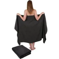 Betz Badetücher 2 Stück Badetuch groß XXL Saunatücher Strandtuch Dresden 100x200 cm, 100% Baumwolle (Set, 2-St), Farbe dunkelgrau
