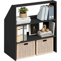 Bellamio Regal Aland Dachschrägenregal 45 Grad-Winkel, Schwarz, 90 cm breit, verfügbar mit & ohne Türen