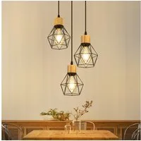 ZMH Pendelleuchte Hängeleuchte Esstisch - Esstischleuchte, sandfarben, Metall, E27, Esszimmerlampe Schwarz Küchenlampe (ohne Leuchtmittel)