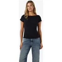 Noisy may Kurzarmshirt NMMAYA S/S BOATNECK TOP NOOS Baumwollmischung, regular fit
