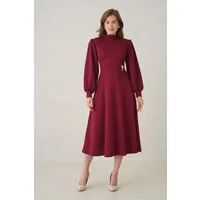 WOMAN VISION Midikleid Langärmeliges, ausgestelltes Midikleid
