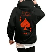 RMK Kapuzenpullover Hoodie Herren Pullover Kapuzen Karte Pik Peak Poker Ass