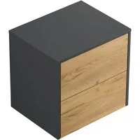 Magnolia Home Nachttisch Design Nachttisch Concepto M 50cm hängend, 2 Pushauszüge Grafit Eiche