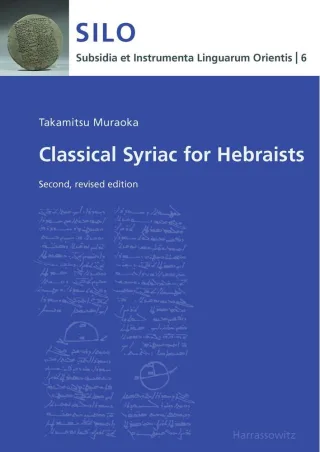 Classical Syriac for Hebraists [Taschenbuch] - Takamitsu Muraoka