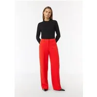 comma Chinos Hose Wide Leg Hose mit Bügelfalte und Eingrifftaschen