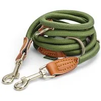 Leisegrün Hundeleine Hundeleine für kleine Hunde, nur 160g leicht, Hundeleine 2m - Olive, Nylon