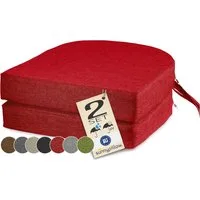 sunnypillow Stuhlkissen 2er Set Stuhlkissen 40 x 40 cm, zylindrische Form, "HAVANA", Rot