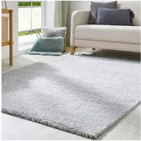 OTTO home Hochflor-Teppich Canberra, rechteckig, Höhe: 40 mm, Uni Farben, weich & kuschelig, Wohnzimmer, Schlafzimmer