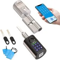 WE.LOCK Schließzylinder WELOCK Türschloss Fingerabdruck TOUCAKEY71 für 60-90 mm Türen, (Packung, Türschloss x1, RFID-Karte x3, Schlüssel x2, Anleitung x1,Zubehörbox x1), Fingerabdruck, Dauer-/Temp-Passwort, RFID, App, Schlüssel, Fernöffnung