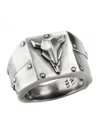 cai Ring Silber 925 oxidiert Stierkopf