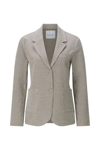 Rich & Royal - Jersey Seersucker Blazer coconut bark - Gr. - M