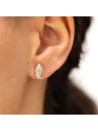 Fascination by Ellen K. Ohrringe Gold 375 mit 36x Zirkonia weiß