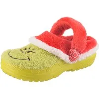 Crocs Kid's The Grinch Classic Lined Clog Clog Hausschuh, Weihnachtsschuh mit Grinch Motiv