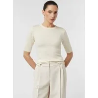 comma Kurzarmpullover Strickpullover Kurzarmpullover im Slim Fit