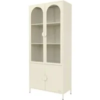 ML-DESIGN Vitrine Buffet Küchenschrank Vitrinenschrank Stahl Standvitrine mit Stauraum Wohnzimmer Standschrank Metall Aktenschrank Bücherschrank Hochschrank