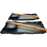MystiCalls Sushiteller Sushi Geschirr Set für 2 Personen blau/schwarz Platte Sushiplatte, (8 St), Spülmaschinenfest