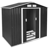 tectake Gartenhaus Geräteschuppen mit Satteldach, BxT: 130,00x214,00 cm, aus Stahl