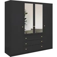 Beautysofa Kleiderschrank mit Spiegel und 3 Schubladen (Zur Auswahl: zweitürig, dreitürig oder viertürig, verschiedene Farben) Höhe 200 cm