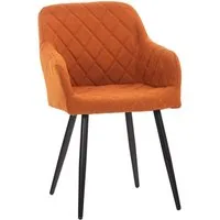 TPFLiving Esszimmerstuhl Shyva mit hochwertig gepolsterter Sitzfläche - Konferenzstuhl (Küchenstuhl - Esstischstuhl - Wohnzimmerstuhl - Polsterstuhl), Gestell: Metall schwarz - Sitzfläche: Stoff Orange