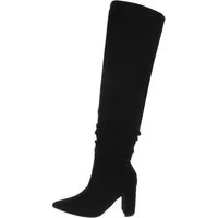 Ital-Design Damen Abendschuhe Party & Clubwear Overkneestiefel (85135677) Blockabsatz High-Heel Stiefel in Schwarz