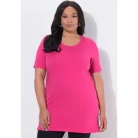 Ulla Popken Longshirt Longshirt A-Linie Rundhalsausschnitt Halbarm
