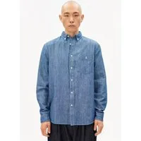 Armedangels Langarmhemd CHAMBRE LINO Hemd aus Bio-Baumwoll Mix (1-tlg., Relaxed Fit) Relaxed Fit