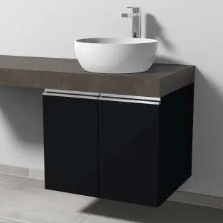 Sanipa Waschtischunterbau mit Türen 2morrow (L2361) 510x600x520 Schwarz-Matt, L236108 L236108