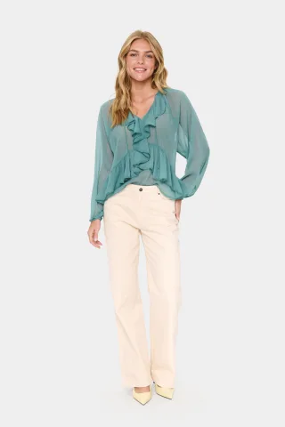 Langarm-Bluse JacelynSZ Lockere Passform sage green