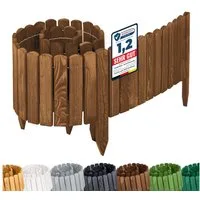 Garronda Zaun Rasenkante Holz Beeteimfassung 200 x 30cm Flexibler Rollborder GD-0106