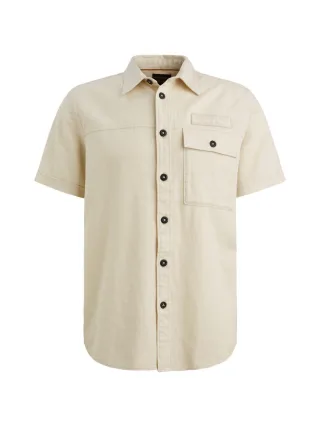 PME Legend - Kurzarmhemd aus Slub-Baumwolle beige - Gr. - L