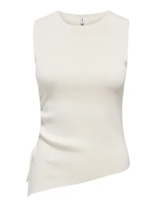ONLY - ONLMILO SL O-NECK STRING TOP CC KNT Cloud Dancer - Gr. - L
