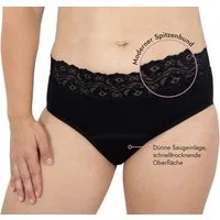 Hydas Inkontinenzslip mit elegantem Spitzenbund und integrierter Saugeinlage, aus Baumwolle Schutz bei Blasenschwäche, während der Periode oder im Wochenbett