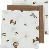 Meyco Baby Stoffwindeln Forest Animals Toffee (100% Baumwolle, 3-St), 70x70cm - 3-pack