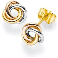 Schmuck Krone Paar Ohrstecker Ohrstecker 8mm Knoten 585 Gold gelb/weiß/rot, Gold 585