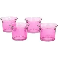 Creativery Teelichthalter, Teelichtgläser geschwungen 63x45 mm, Set 4 Stück