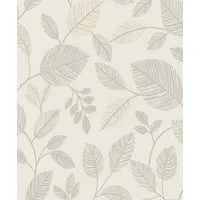 Rasch Vliestapete mit stilisierten Blättern in Grau - my moments, strukturiert, natürlich, Strukturmuster, naturalistisch, botanisch, (1 St), Naturmotiv