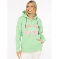 Zwillingsherz Sweatjacke "Moin Moin" Kapuze, Langarm, Reißverschluss, modisch, maritim, Kordelzug