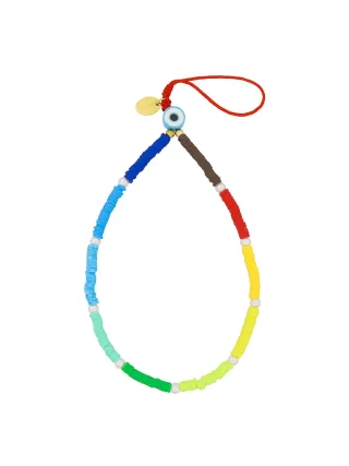 Fashionbox Armband mit Vinylplättchen Regenbogen-Farben 1 rundes Element