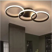 Nettlife LED Deckenleuchte LED-Deckenleuchte mit drei Ringen aus Aluminium, LED fest integriert, warmweiß, Schlafzimmer Küche Flur