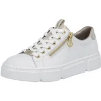 Rieker Plateausneaker mit goldfarbenen Details, Freizeitschuh, Halbschuh, Schnürschuh