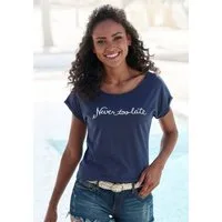Beachtime by Lascana T-Shirt mit Frontdruck "Never too late" Sommershirt aus luftiger Baumwoll-Qualität