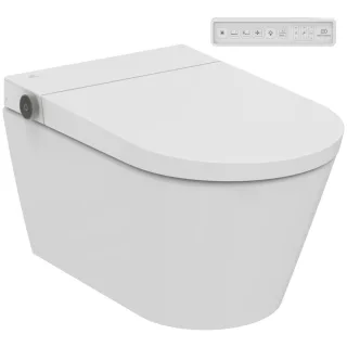 Ideal Standard Wandtiefspül-WC mit Sitz i.life E ohne Spülrand mit Duschfunktion Weiß, K875501 K875501