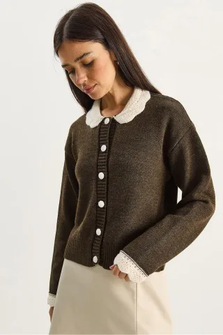 Dicker Rippstrick-Cardigan mit Knopfverschluss