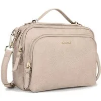 LuxusKollektion Umhängetasche Umhängetasche Damen Taupe Leder Schultertasche Crossbody Handtasche