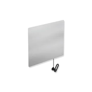 Hewi Kippspiegel 801.01.10090 600x540x6mm, mit Halter/Griff, tiefschwarz